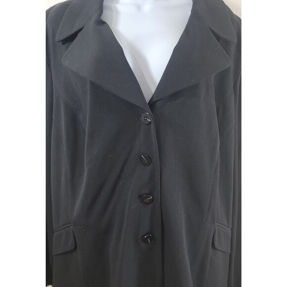 Lane Bryant Black Notched Collar 4 Button Blazer 26 Plus Long Sleeves Pockets - Picture 5 of 5